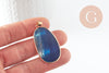 Pendentif ovale agate bleue,Pendentif pour bijoux, pendentif pierre, pierre naturelle, pendentif bleu,agate naturelle,43mm, x1 G1381