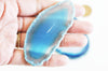 Pendentif ovale tranche agate bleue,Pendentif pour bijoux, pendentif pierre, pierre naturelle, pendentif bleu,agate naturelle,50-110mm-G2036