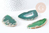 Pendentif ovale tranche agate verte 50-110mm, x1 (G8873)