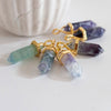 Pendentif pointe fluorite violette verte,pendentif bijoux, pendentif pierre, création bijoux,fluorite naturelle,40mm, x1 G5656