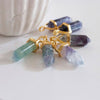 Pendentif pointe fluorite violette verte,pendentif bijoux, pendentif pierre, création bijoux,fluorite naturelle,40mm, x1 G5656