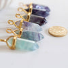 Pendentif pointe fluorite violette verte,pendentif bijoux, pendentif pierre, création bijoux,fluorite naturelle,40mm, x1 G5656