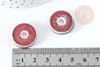 Pendentif porcelaine donut vert marron 21-22mm, perle céramique, céramique blanche, x1 G8482