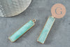 Pendentif rectangle amazonite naturelle laiton doré 46.5mm,création bijoux pierre naturelle, x1 G0299