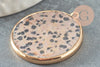 Pendentif ronc jaspe dalmatien naturel laiton doré 36mm, x1 (G2814)