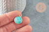 Pendentif rond amazonite naturelle 20mm,pendentif pierre naturelle pour création bijoux, x1 G0046