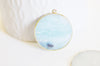 Pendentif rond amazonite naturelle 32mm,pendentif bijoux pierre, x1 (G1832)