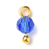 Pendentif rond doré carats cristal multicolore transparent 8mm,création bijoux, X9 (G6222)