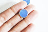 Pendentif rond jade bleu, naturel,pendentif rond,20.5mm, x1 G2173