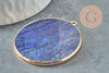 Pendentif rond lapis lazulis, naturel,pendentif rond,43mm, x1 G2511