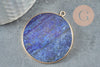 Pendentif rond lapis lazulis, naturel,pendentif rond,43mm, x1 G2511