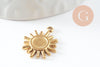 Pendentif soleil support pour cabochon 6mm acier 304 inoxydable doré IP, x2 G9857