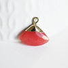 Pendentif triangle jade rouge facettes,pendentif bijoux, pendentif pierre, jade naturel,jade rouge,pendentif jade,20mm, x1, G2717