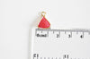 Pendentif triangle jade rouge,creation bijou,pendentif bijoux, pendentif pierre,bracelet pierre,pierre naturelle, jade Naturel,16mm, x1, G0051