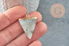 Pendentif triangle labradorite naturelle support fer doré 34mm,pendentif pierre naturelle pour création bijoux, x1 G5694