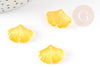 Pendentif verre jaune feuille gingko,pendentif verre, 15x20mm, x10 G4701