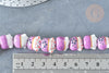 Perle Chat chanceux porcelaine violet 14mm, perle céramique, fabrication bijoux animal, perle chance, x5 G7997