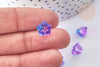 Perle Fleur verre transparent bleu-violet 10mm, perle verre fleur, perle artisanale verre, 20 Perles G7961