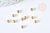 Perle Intercalaire donut acier 304 doré lisse 4x2mm, perles dorées pour création bijoux, x 10 G8480