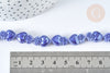 Perle Porcelaine Cœur bleu foncé irisé 15,7mm, bijoux céramique, fil de 36cm, x1 G7444