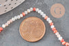 Perle Ronde verre facettée orange et beige brillante AB 3x2,5mm,création bijoux DIY, le fil de 43cm G7478