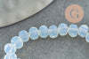 Perle abacus cristal facetté blanc opalescent 4mm, perles en verre création bijoux DIY, le fil de 41cm, x1 (G8179)