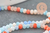 Perle abacus cristal multicolore opaque orange 3x2.5mm,Perles verre , fil de 45cm, x1 G4426