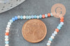 Perle abacus cristal multicolore opaque orange 3x2.5mm,Perles verre , fil de 45cm, x1 G4426