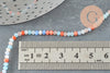 Perle abacus cristal multicolore opaque orange 3x2.5mm,Perles verre , fil de 45cm, x1 G4426