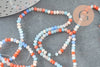 Perle abacus cristal multicolore opaque orange 3x2.5mm,Perles verre , fil de 45cm, x1 G4426