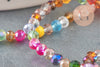 Perle abacus cristal multicolore, perles bijoux, perle abacus, perle cristal,Perles verre, le fil de 130 perles ,3x4mm,G2749