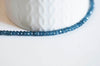 Perle abacus jade naturel teinté bleu,perle pierre naturelle à facettes, x1 fil de 35 cm, G9651