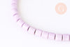 Perle agate heishi tube violet clair 4mm, perle agate naturelle, pierre naturelle, x1 fil de 100 perles G5863