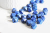 Perle bois bleu hexagonale,fournitures créatives, perles bois,création bijoux,perle hexagone,Perles géométriques,11mm, x 5- G6050