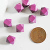 Perle bois rose fuchsia hexagonale, perles bois,création bijoux,Perles géométriques,10mm, x 5 G0009