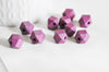 Perle bois rose fuchsia hexagonale, perles bois,création bijoux,Perles géométriques,10mm, x 5 G0009