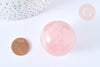 Perle boule quartz rose naturel 16mm, quartz rose roulé, séance lithothérapie, X1, G7837