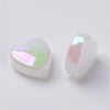 Perle coeur plastique blanc irisé,pendentif acrylique,perle,création bijoux plastique coloré, 8mm, lot de 30 (5.7gr) G3490