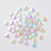 Perle coeur plastique blanc irisé,pendentif acrylique,perle,création bijoux plastique coloré, 8mm, lot de 30 (5.7gr) G3490