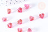 Perle coeur verre rouge irisé 6mm, des perles en verre, x 10, x1, G6680