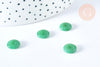 Perle donut verre imitation jade vert foncé 10mm, fournitures pour création de bijoux DIY, x2 G6999