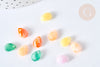 Perle goutte acrylique transparent multicolore 10mm,création bijoux plastique coloré, x 10 G7272