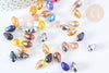 Perle goutte cristal facettée multicolore AB 12x8mm, création bijoux cristal, X10 G7578