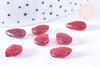 Perle goutte facetté rouge cristal 12x8mm,perle doré cristal, x2 G6877