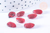 Perle goutte facetté rouge cristal 12x8mm,perle doré cristal, x2 G6877