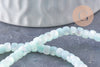 Perle heishi nacre naturelle bleu turquoise pastel 3x4mm,tube coquillage coloré, x1 fil de 20 cm (G4774)