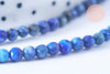 Perle lapis lazuli ronde 3mm, création bijoux pierre naturelle, le fil de 37cm G7104