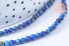 Perle lapis lazuli ronde 3mm, création bijoux pierre naturelle, le fil de 37cm G7104