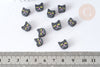 Perle polymère chats noirs 8~10mm, perle animal fantaisie DIY, X10 G7963