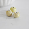 Perle porcelaine jaune pâle, perle céramique, porcelaine jaune,perle ronde, création bijoux, 1.5cm, x5 G2300